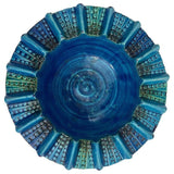 Aldo Londi Blue Ceramic Ashtray Handcrafted in Italy