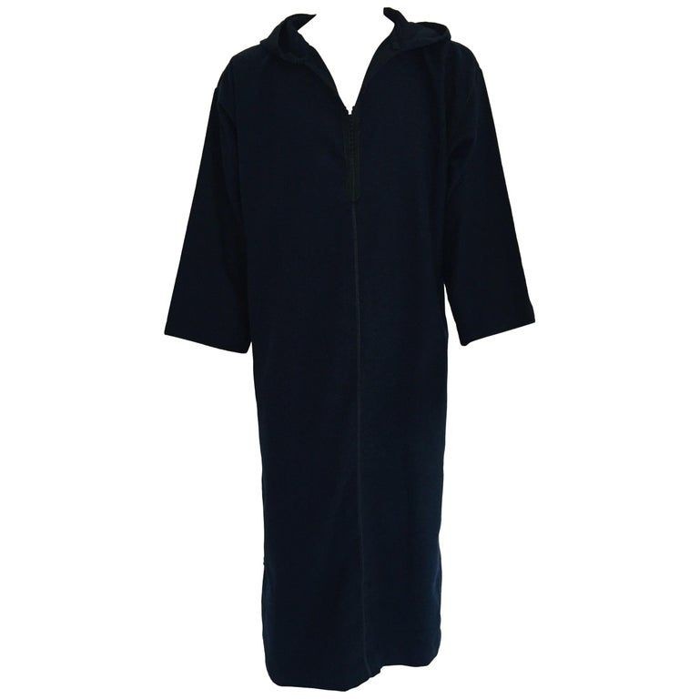 Moroccan Gentleman Hooded Blue Wool Djellaba