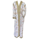 Vintage Moroccan White Kaftan Maxi Dress Caftan Size Large