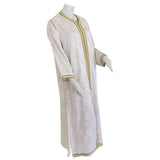 Moroccan Floral White Kaftan Maxi Dress Caftan Size Large