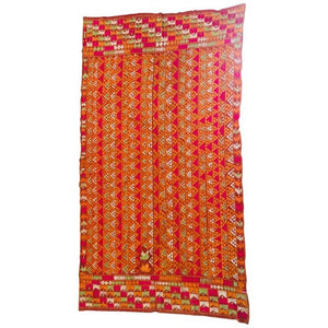 Phulkari Bawan Bagh Wedding Shawl, Silk Embroidery on Cotton, Punjab India