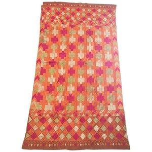 Phulkari Bawan Bagh Silk Embroidery Wedding Shawl, Punjab India