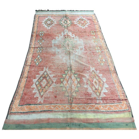 Vintage Moroccan Berber Tribal Rug, Handwoven Wool, 1960s Geometric
