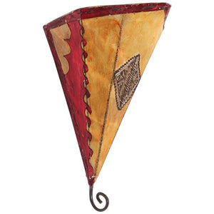 African Art Wall Parchment Sconce