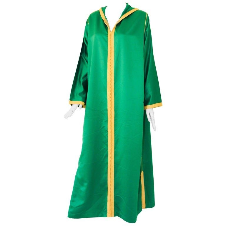 Moroccan Hooded Caftan Emerald Green Djellabah Kaftan