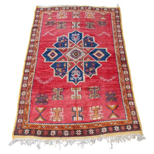 1960s Moroccan Vintage Hand-Woven Berber Rug