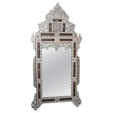 Large Antique Levantine Damascene Abalone Mother-of-Pearl and Bone Inlaid Mirror