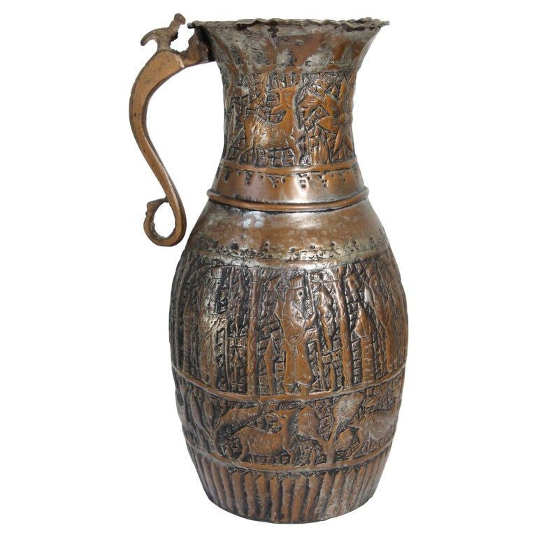 Middle Eastern Tinned Copper Coffee Pot, 19th Century