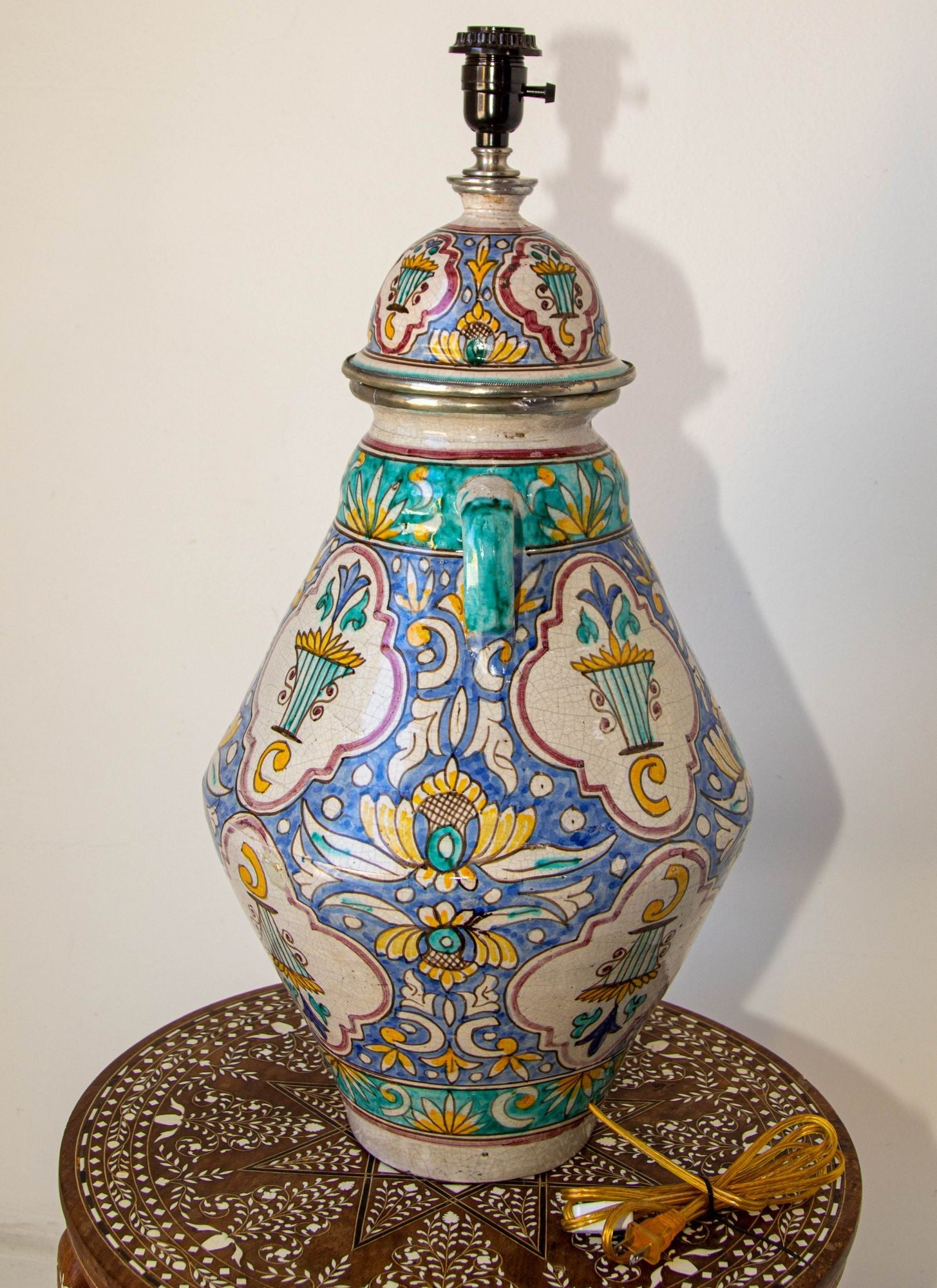Moroccan Moorish Ceramic Table Lamp with Spanish Granada Design