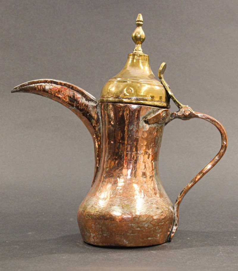 Middle Eastern Arabian Tinned Copper Dallah