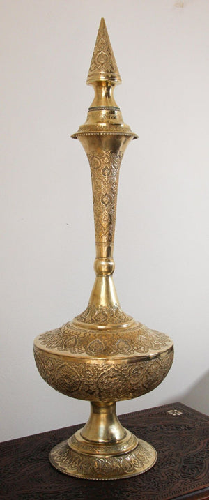 Oversized Mughal Indian Brass Bottle Urn