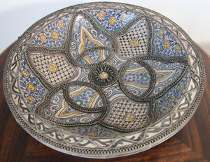 Decorative Moroccan Moorish Handcrafted Ceramic Bowl Dish from Fez