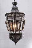 Moroccan Vintage Moorish Hanging Glass Light Fixtures A Pair