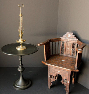 Rajasthan India Mughal Brass Oil Lamp