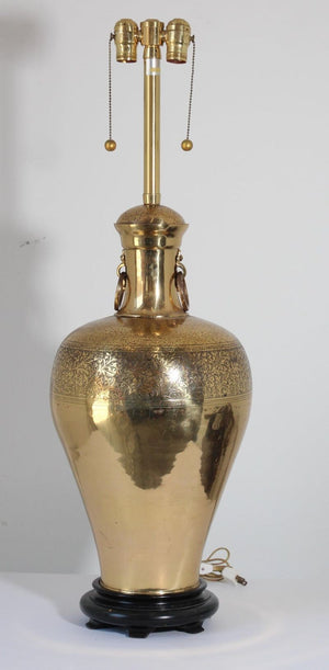 Anglo Indian Moorish Brass Table Lamp by Frederick Cooper
