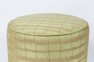 Modern Lime Green Round Moroccan Art Deco Upholstered Stool