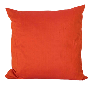 Decorative Burnt Orange Raw Silk Throw Pillow