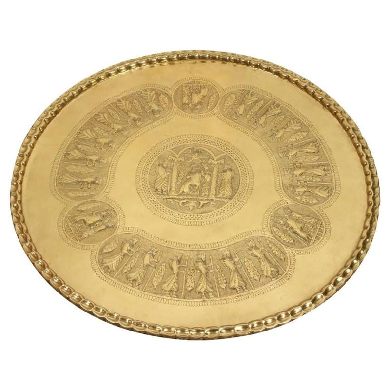 Large Brass Persian Hanging Tray - E-mosaik