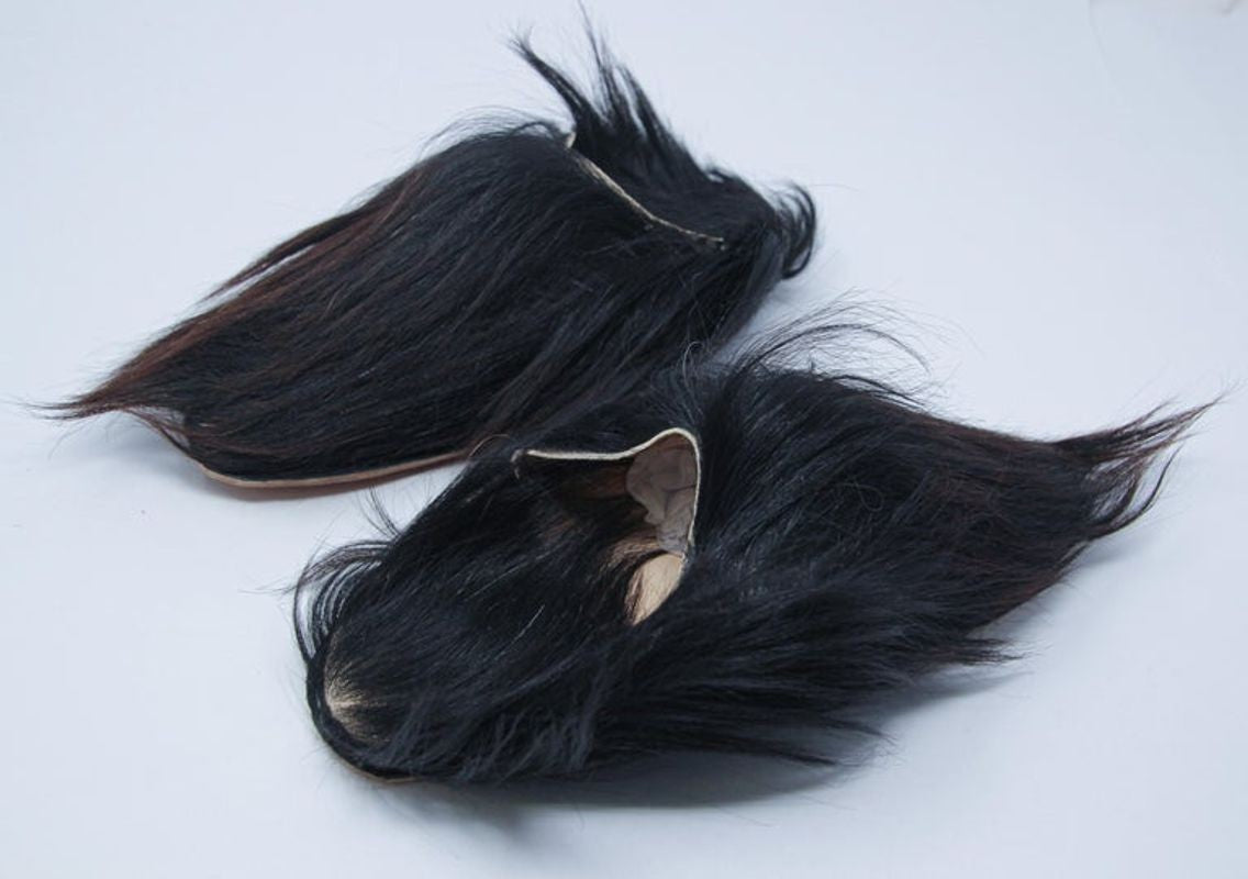 Gucci goat clearance fur slippers