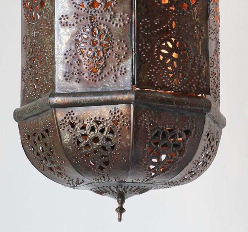 Moroccan Moorish Handcrafted Metal Lantern Pendant