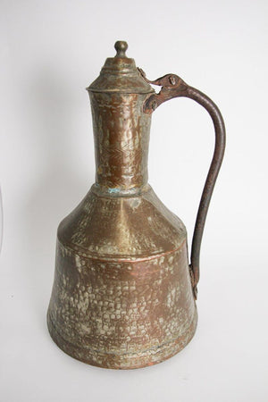 Antique 19th Century Middle Eastern Tinned Copper Ewer