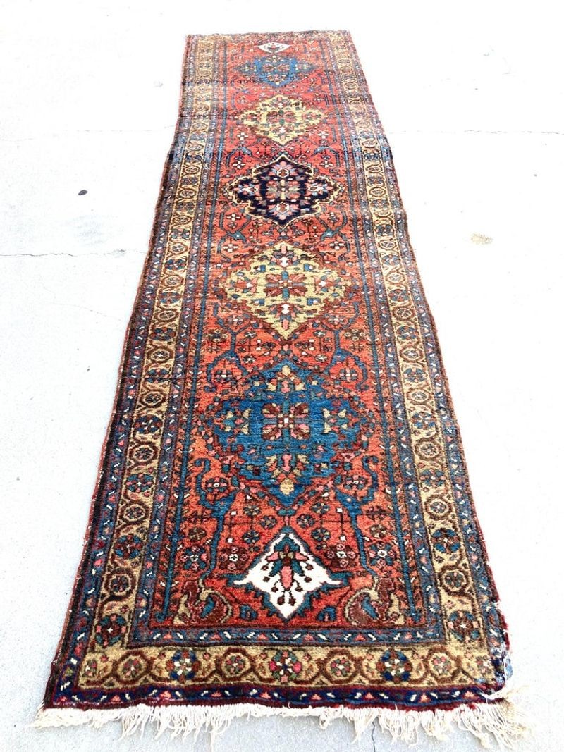 Hand Knotted Vintage Carpet Runner from Turkey