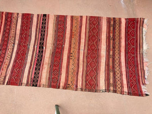 Moroccan Vintage Kilim Tribal Rug, circa 1960's