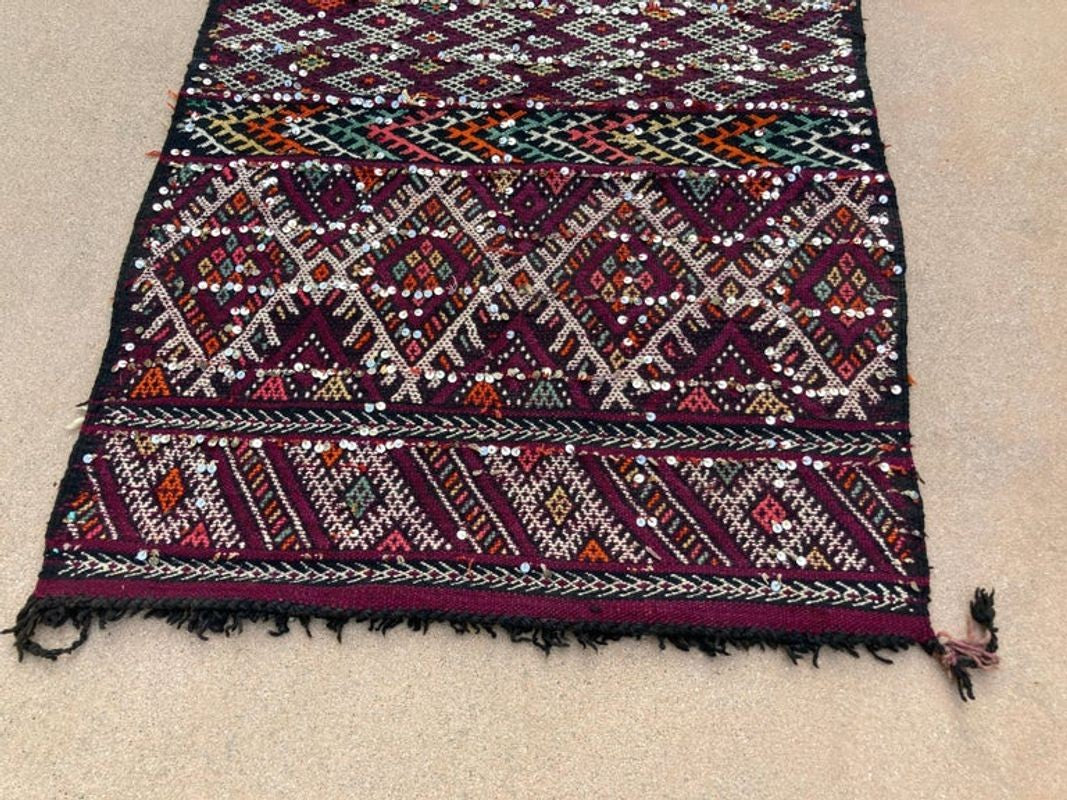 1940s Moroccan Tribal Rug African Ethnic Textile Floor Covering