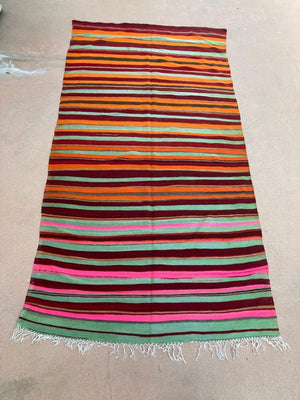 Moroccan Vintage Flat-Weave Kilim Rug North Africa