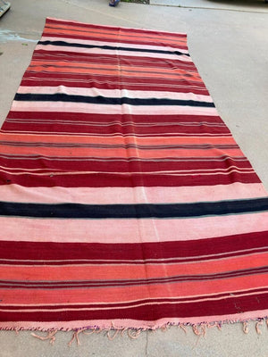 Moroccan Vintage Flat-Weave Tribal Kilim Rug