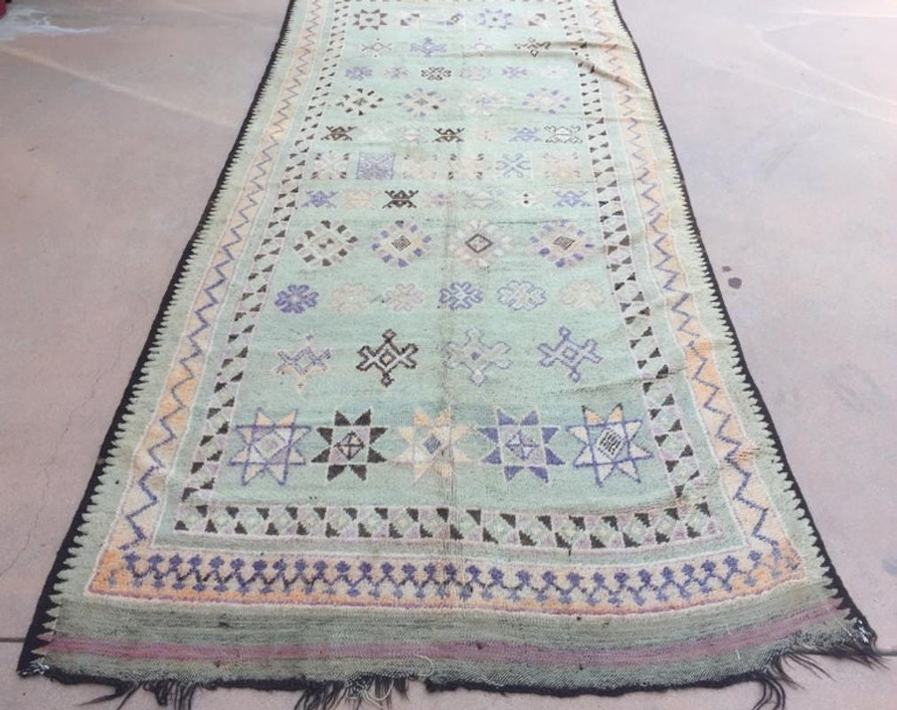 Vintage Moroccan Berber Rug, Handwoven Wool & Goat Hair, 1960