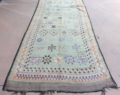Vintage Moroccan Berber Rug, Handwoven Wool & Goat Hair, 1960
