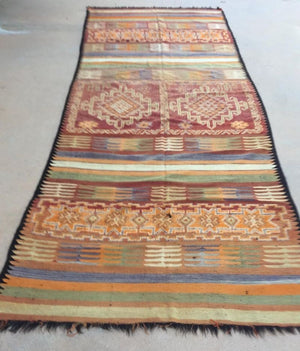 1960s Authentic Moroccan Vintage Tribal Rug
