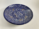 Moroccan Ceramic Blue Plate, Fez 1920's