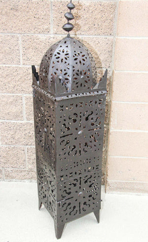 Large Outdoor Metal Moroccan Hurricane Candle Lantern