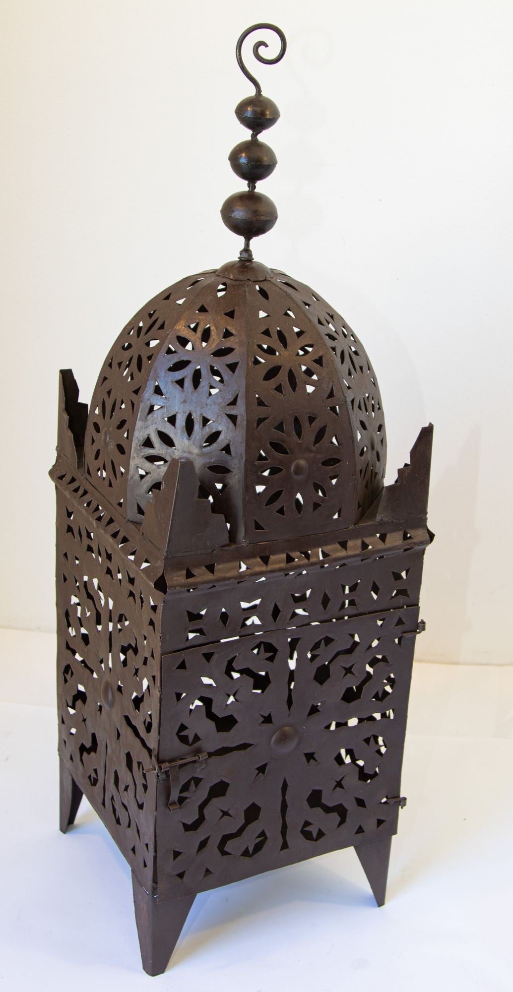 Hand-Crafted Moroccan Hurricane Candle Lantern in Moorish Style