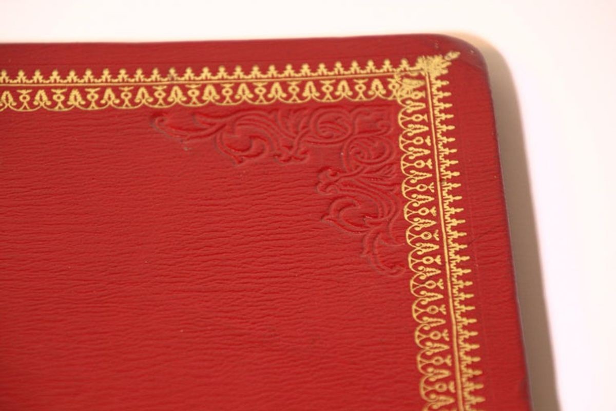 Vintage Moroccan Embossed Leather Padfolio
