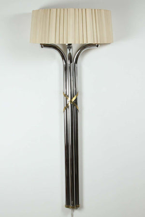 Large Oversized Pair of Modernist Art Deco Style 5 Ft Wall Sconces