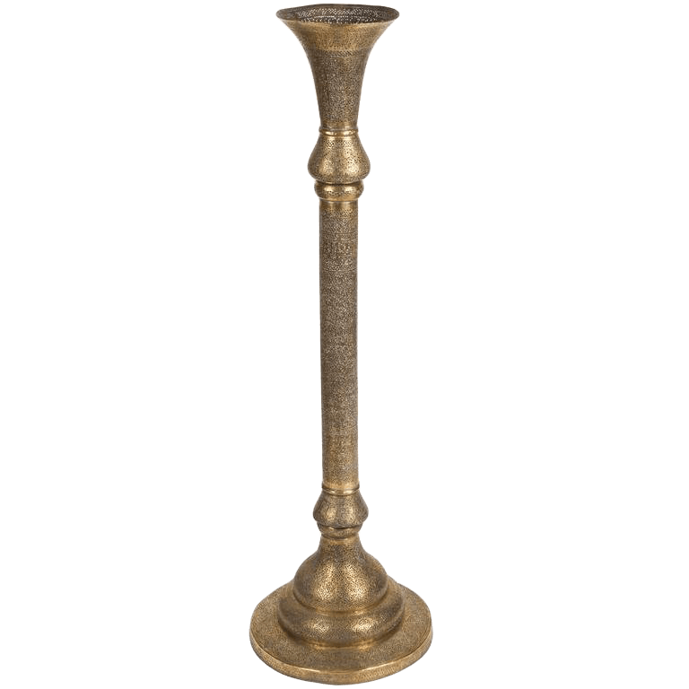 Mid 19th Century Antique Islamic Brass Candleholder Floor Lamp