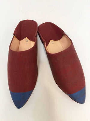 Moroccan Silk Slippers Burgundy