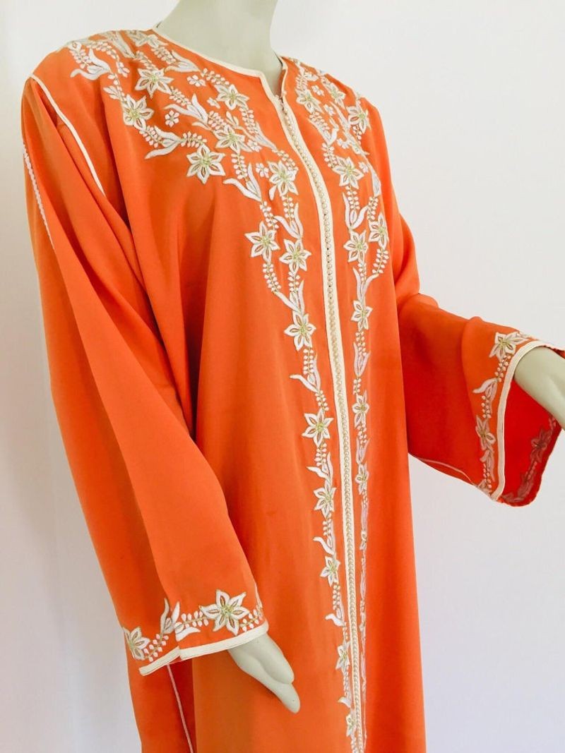 Moroccan Orange Kaftan Maxi Dress Caftan E mosaik