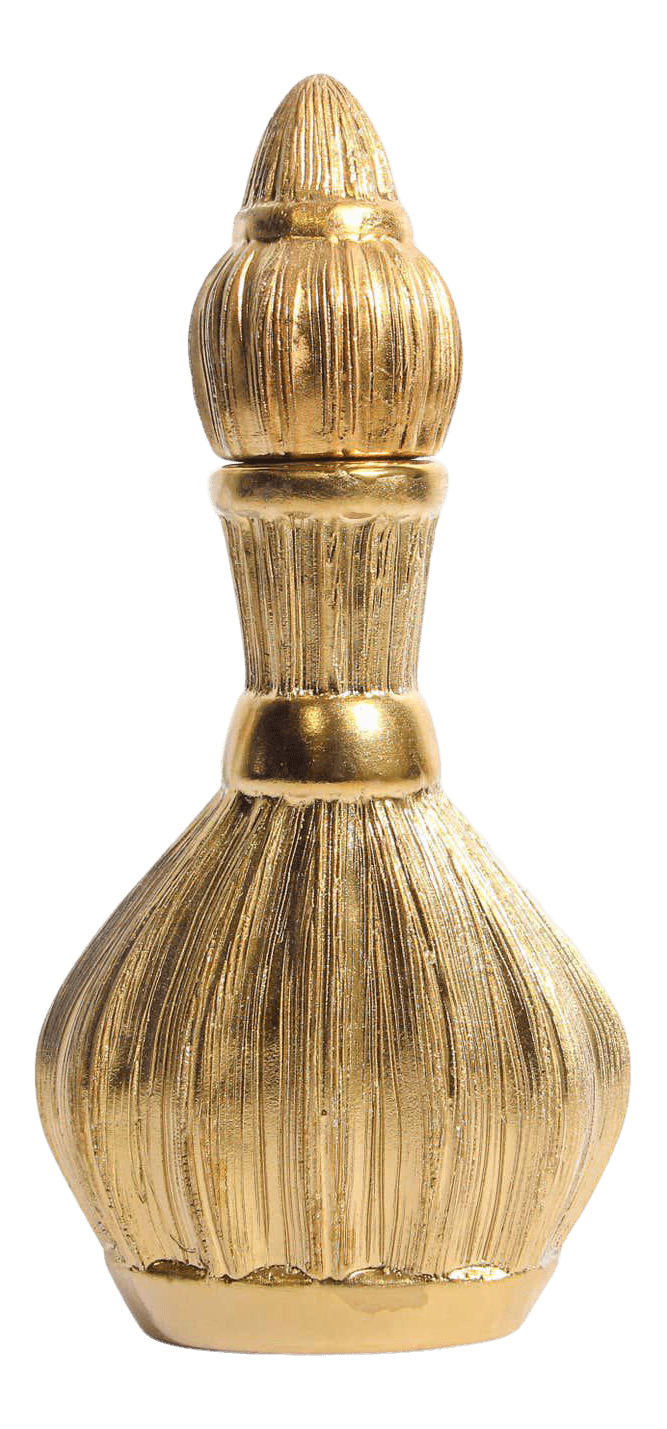 Moorish Bohemian Decorative Gilt Porcelain Flask with Lid