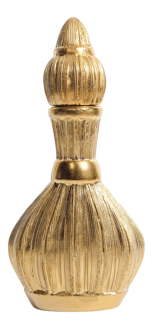 Moorish Bohemian Decorative Gilt Porcelain Flask with Lid