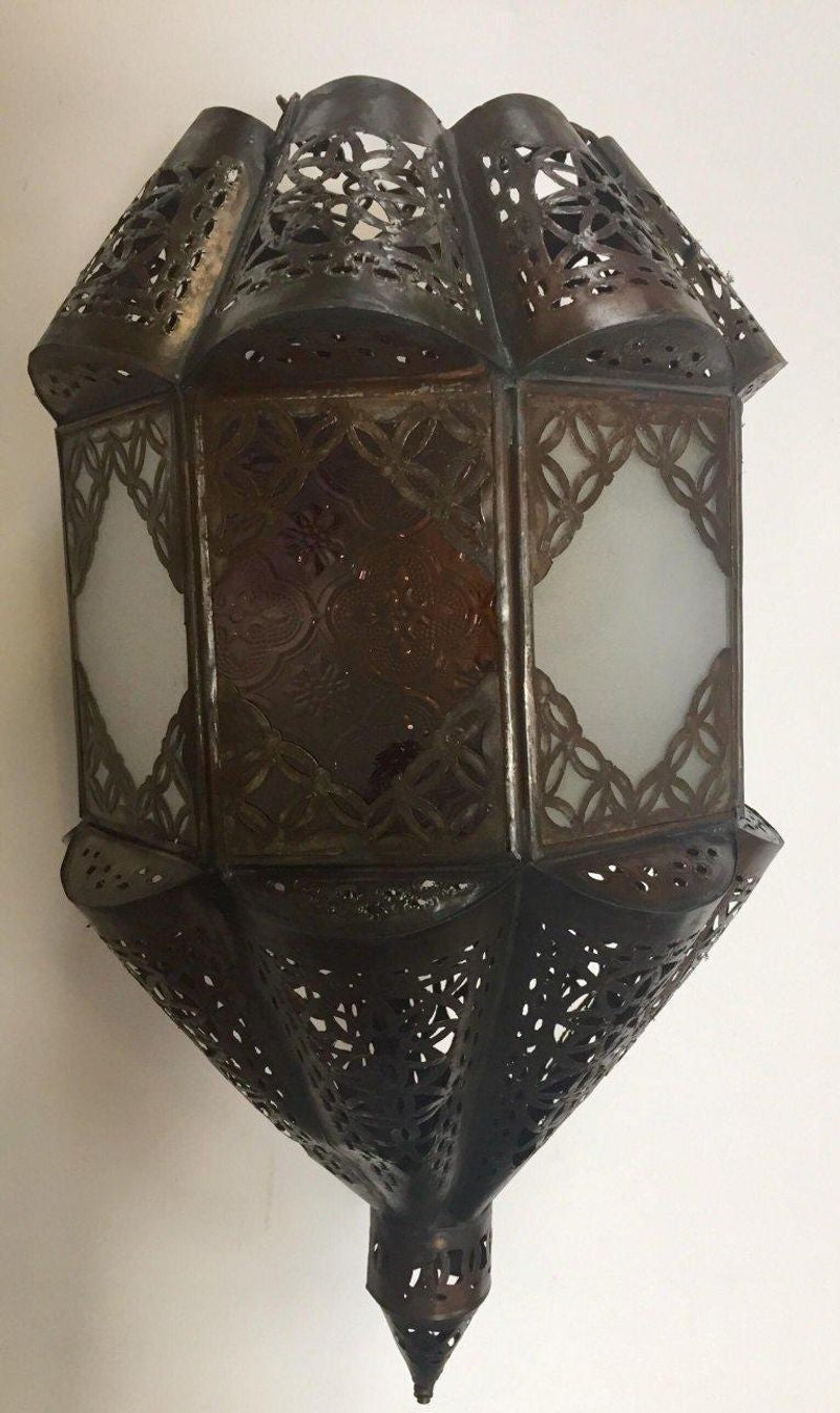 Moroccan Lantern Handcrafted Moorish Pendant Glass