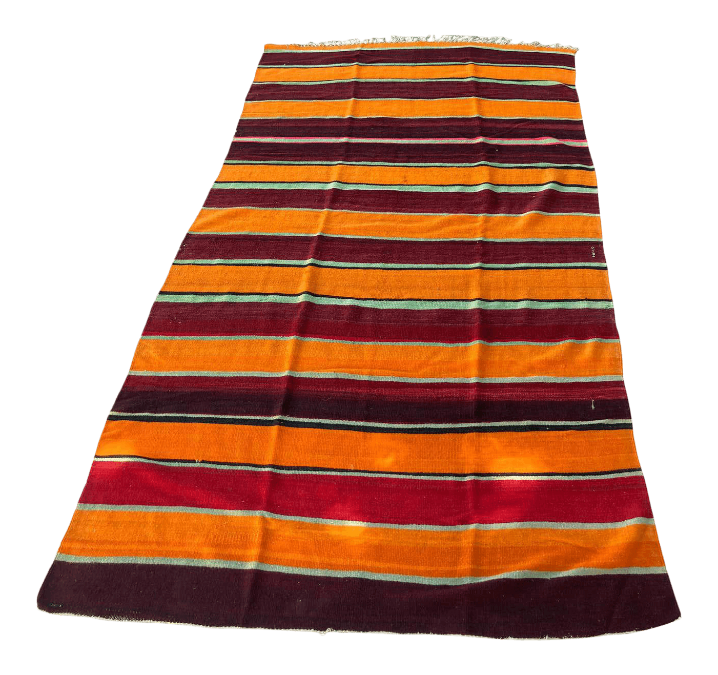 1960s Moroccan Vintage Flat-Weave Berber Rug