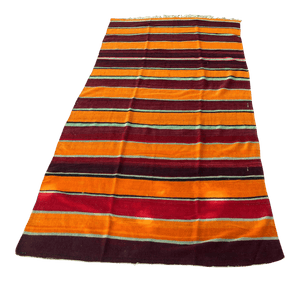 1960s Moroccan Vintage Flat-Weave Berber Rug