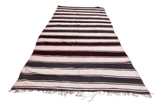 Handwoven Moroccan Kilim Rug by Berber Women, Wool & Goat Hair, 1960