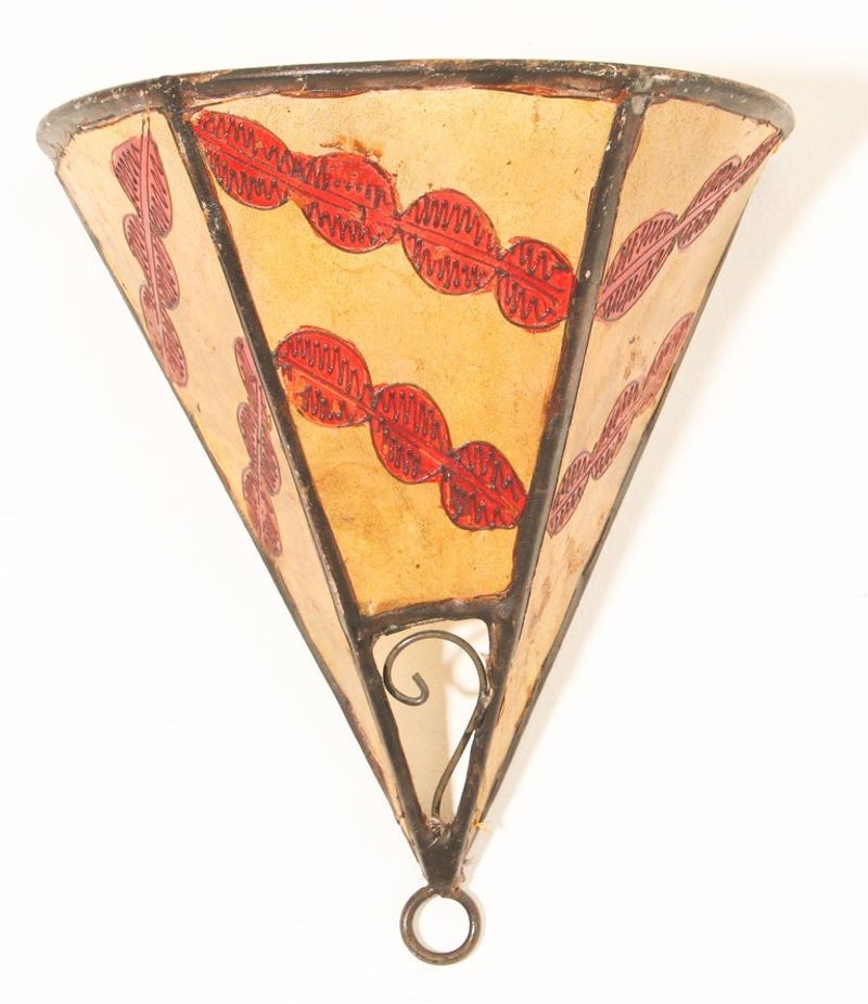 Ethnic Parchment African Art Wall Sconce