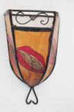 Parchment Moroccan African Art Wall Curved Sconce - 1