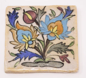 Moorish Turkish Tile with Floral Design